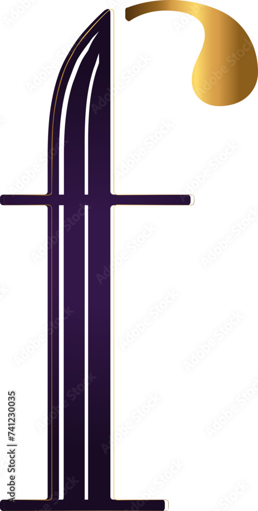 Striped lowercase letter f Striped lowercase letter f