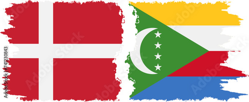 Free Download Comoros and Denmark grunge flags connection vector - GFXLoad