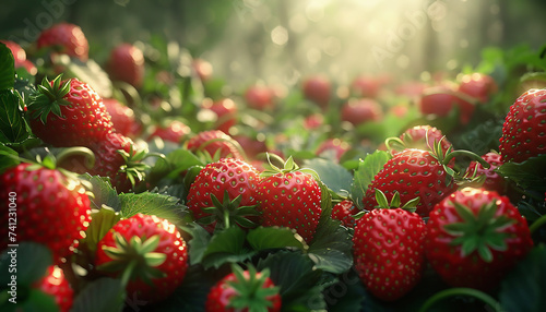Strawberries. Background with fresh strawberries.