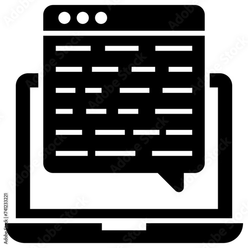 Business blogging solid icon design 