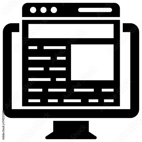 Solid icon design of content creation 