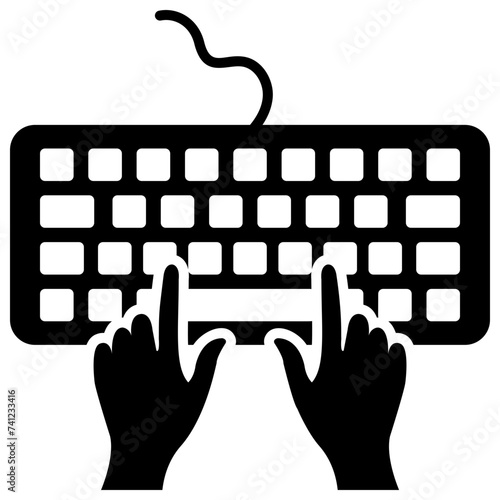 Typist solid icon design 