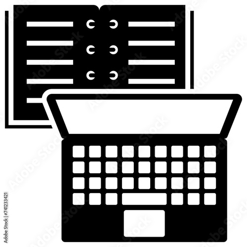Blogging solid icon design, online journals 