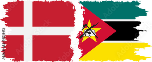 Free Download Mozambique and Denmark grunge flags connection vector - GFXLoad