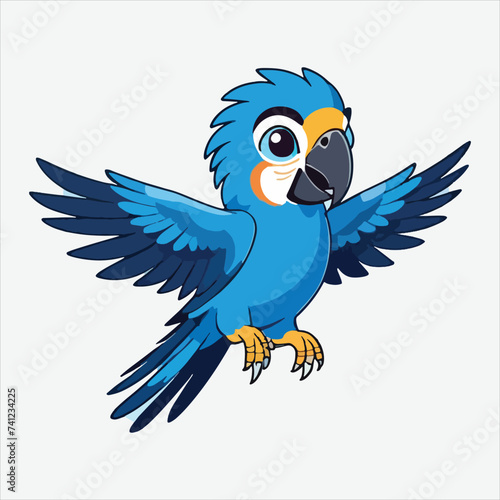 vector cute litle blue macaw