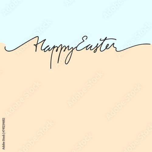 Happy Easter black linear lettering with swooshes