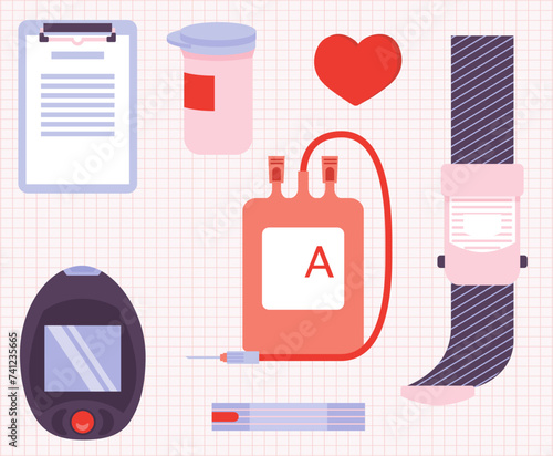 World Diabetes Day. Medical equipment.