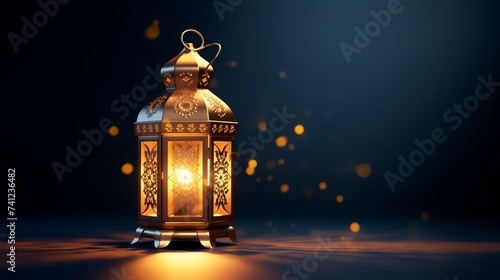 Ramadan Kareem background with Arabic lantern and bokeh lights