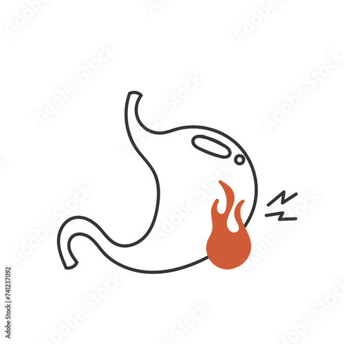hand drawn doodle heartburn illustration vector