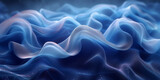 Schöner abstrakter futuristischer Hintergrund in welligen leuchtenden blauen Rauch Farben für Webdesign und Drucksachen als Vorlage, ai generativ