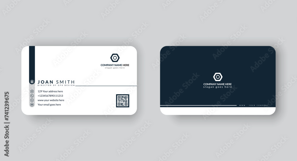 Clean modern minimal business card design template 