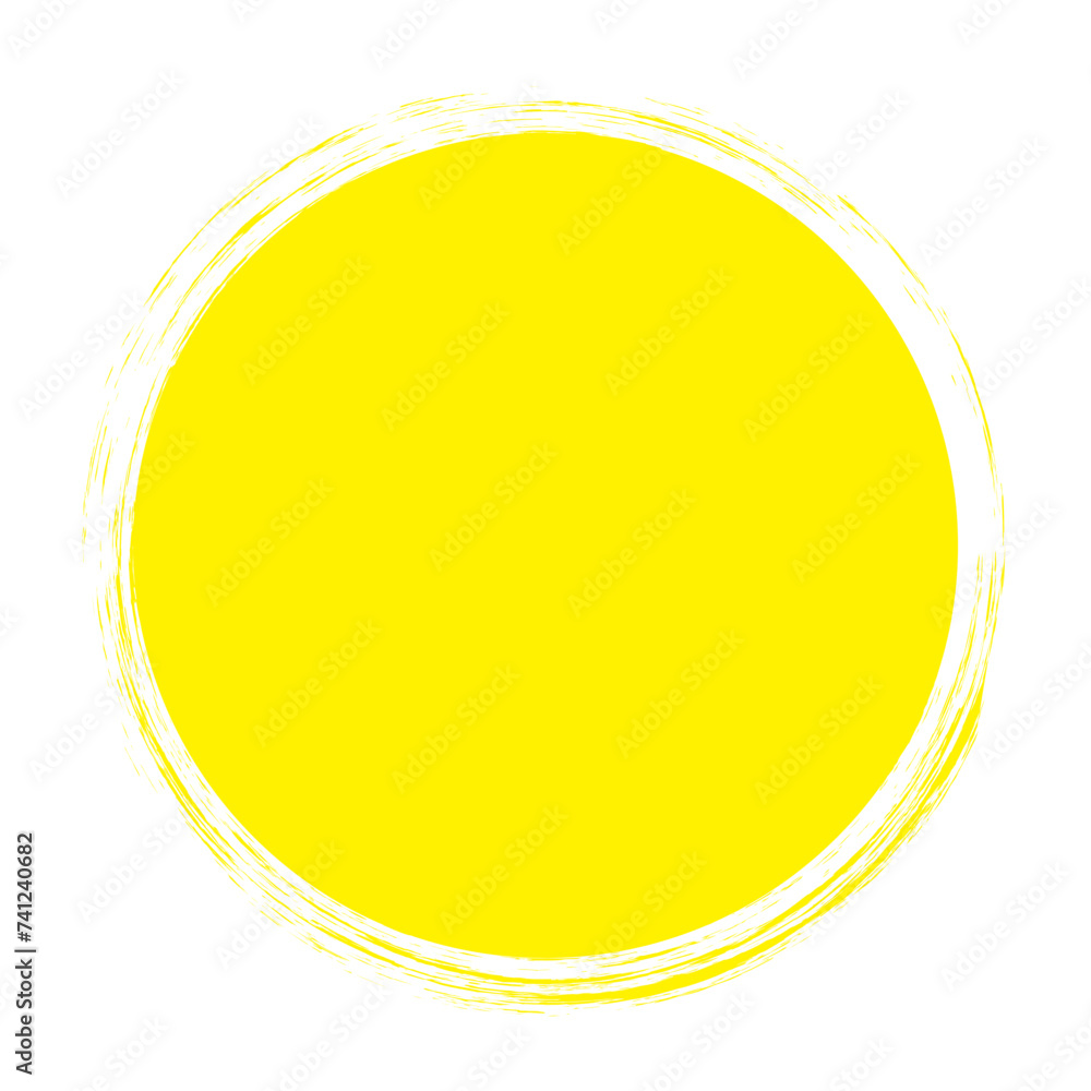 Circle grunge stamp set. Round vector isolated on white background. Yellow stamp vector. Collection for grunge badge, seal, ink and stamp design template. Round grunge hand drawn circle shape, vector