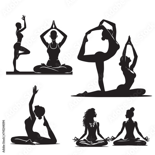 silhouette of yoga