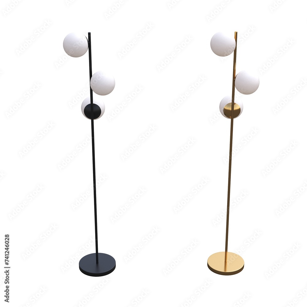floor lamp isolated on white background, interior lighting, 3D illustration, cg render floor lamp isolated on white background, interior lighting, 3D illustration, cg render