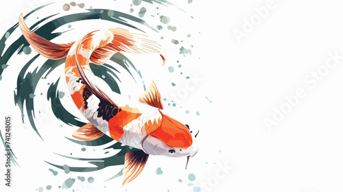 Koi jumping in the lake, Chinese style.