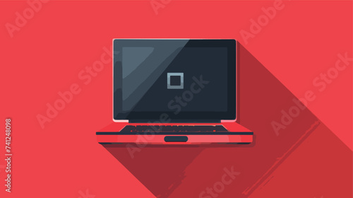 Laptop flat icon. photo