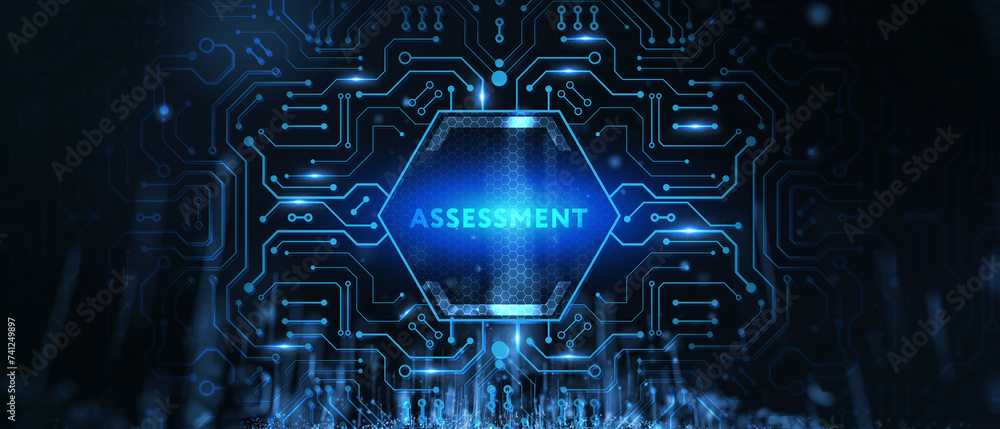 Business, Technology, Internet and network concept. Assessment analysis evaluation measure. 3d illustration Business, Technology, Internet and network concept. Assessment analysis evaluation measure. 3d illustration