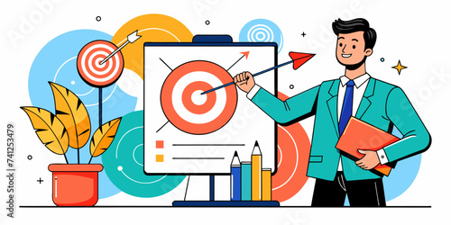 Business Target: Strategic Direction and Brainstorming - Business Vector Illustration