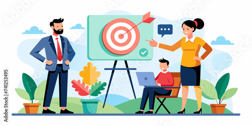 Business Target: Strategic Direction and Brainstorming - Business Vector Illustration