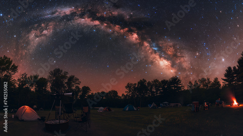 Campsite under a blanket of stars