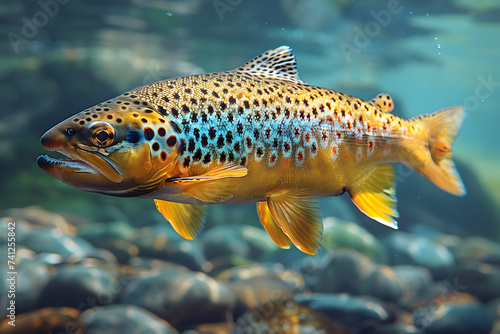 Large Brown Fish Swimming on Body of Water