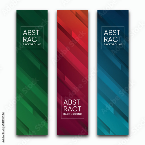 abstract colorful dynamic lines background banners set design
