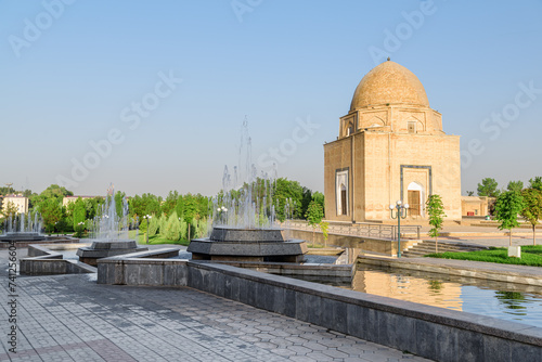 Awesome view of the Rukhabad Mausoleum in Samarkand, Uzbekistan photo