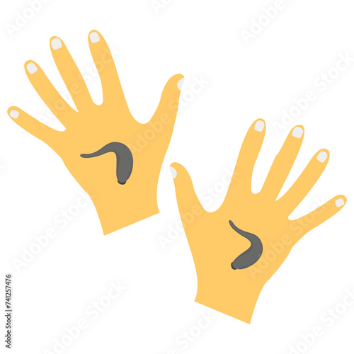 Hirudotherapy, worm treatment flat icon 