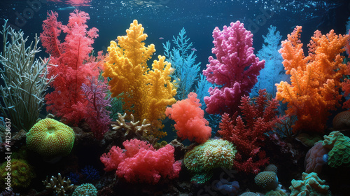 Great Barrier Reef  Teal and Coral Underwater Splendor