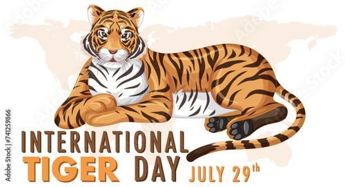 Vector illustration of a tiger for a global awareness event