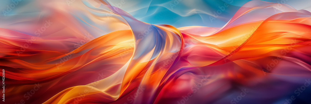 Vivid abstract silk fabric waves.