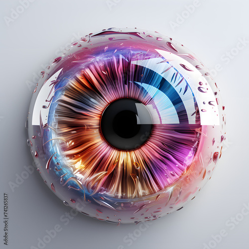 Colorful Eye. Fiction Multicolored Eyeball photo