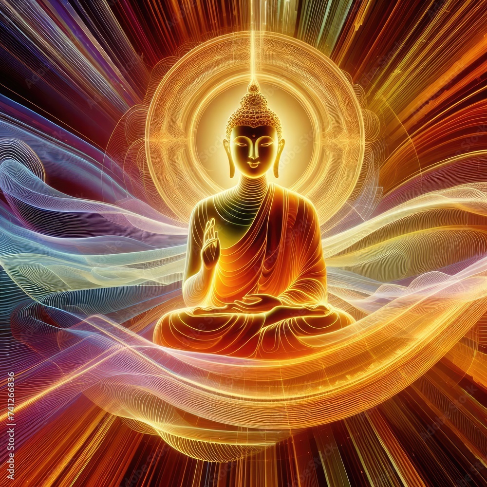 Golden Buddha Siddhartha with Generative AI. Golden Buddha Siddhartha with Generative AI.