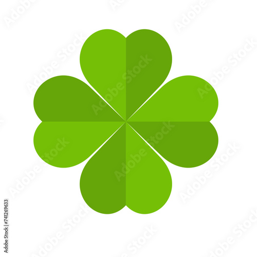 Four leaf clover icon. Happy St Patricks day. Leaf clover on isolated background. Good luck four leaf clover flat icon for apps and websites.