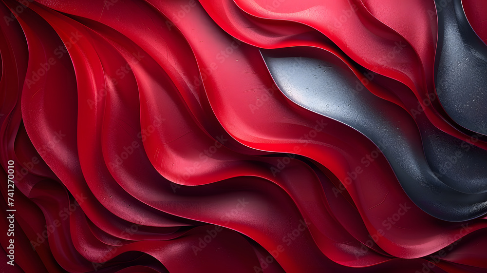 Obraz premium Elegant Red and Black Waves Texture: Abstract Design for Backgrounds and Art Concepts