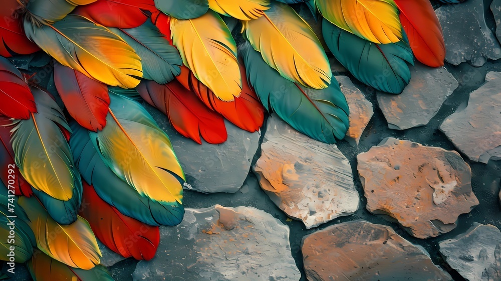 Obraz premium bird feathers background pattern, banner, wings background picture, seamless background