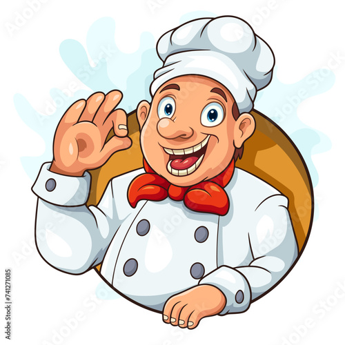 Cartoon chef man isolated on white background
