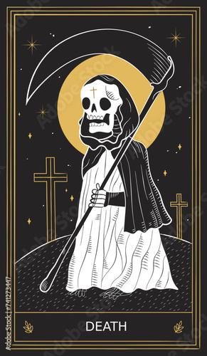 The Death Tarot Card Major Arcana in Vector Illustration