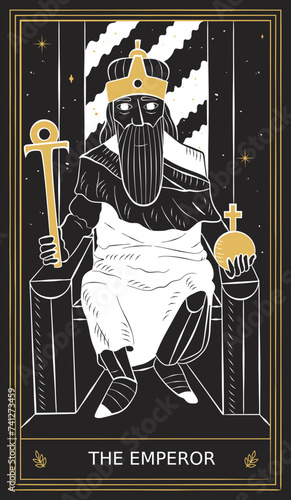 The Emperor Tarot Card Major Arcana in Vector Illustration