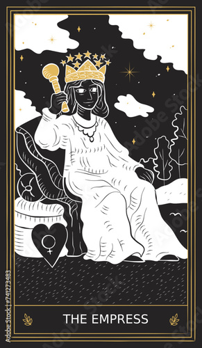 The Empress Tarot Card Major Arcana in Vector Illustration