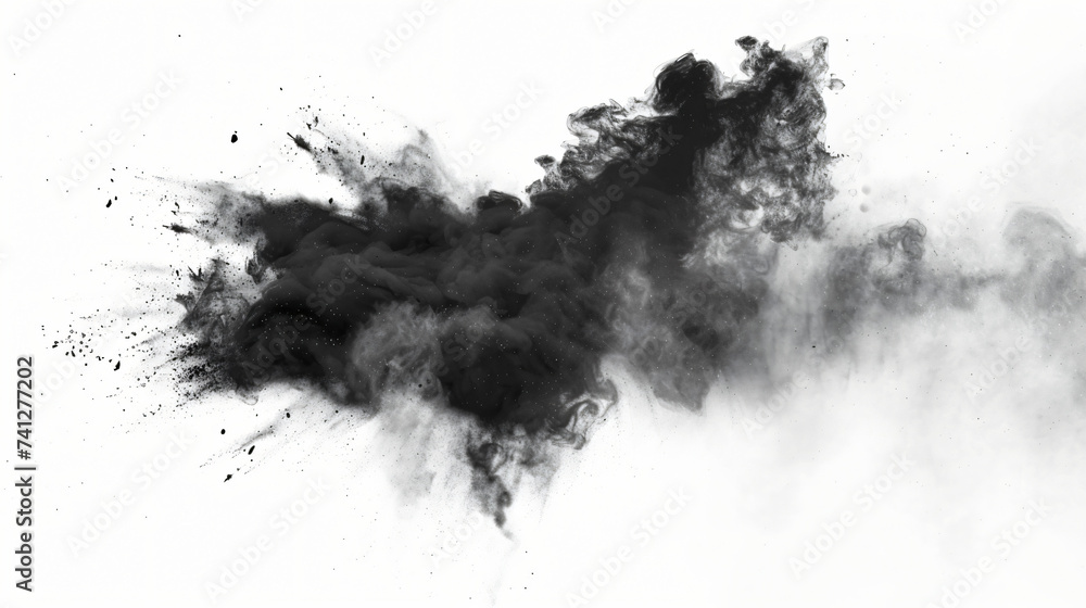 Black particles explosion