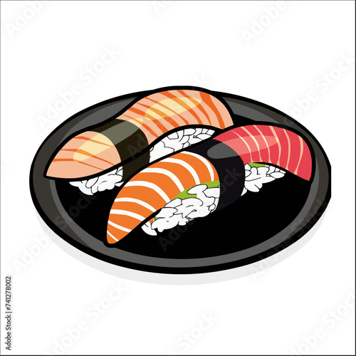 Sushi Clipart Illustration - Vector Graphic of Japanese Sushi