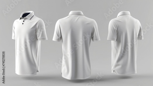 Front, back and side views of polo-shirt