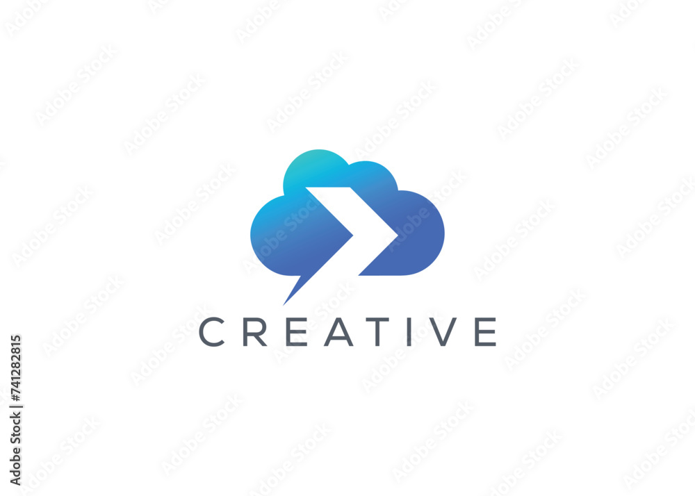 Creative and minimal Abstract Cloud Arrow logo vector template. Abstract modern Cloud with arrow logo. cloud upload arrow Creative and minimal Abstract Cloud Arrow logo vector template. Abstract modern Cloud with arrow logo. cloud upload arrow