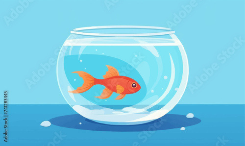Goldfish Bowl vector flat minimalistic isolated illustration