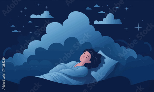 Insomnia vector flat minimalistic isolated illustration