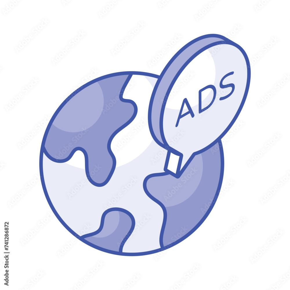 Grab this beautifully designed global marketing isometric vector Grab this beautifully designed global marketing isometric vector