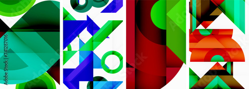 Triangle poster abstract background set for wallpaper, business card, cover, poster, banner, brochure, header, website