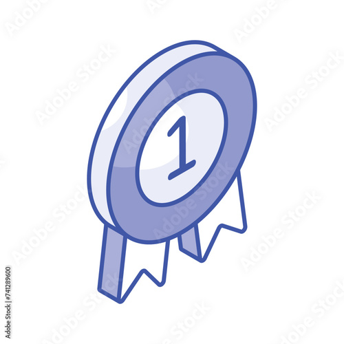 Flat vector of badge, modern icon of quality badge in editable style