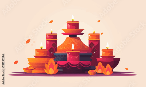 Diwali vector flat minimalistic asset isolated vector style illustration